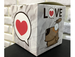 Подарочная коробка для кружки Love с собачкой