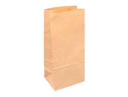 Бумажный пакет БЕЗ ручек с Прямоугольным дном, Крафт, 14 * 9 * выс 30 см, 1 штука