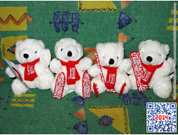 Набор белых мишек Coca-Cola Sochi-2014 (4 мишки в комплекте)
