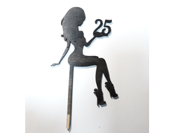 Топпер «Девушка 25 лет» (дерево), цвет Черный