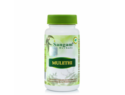 МУЛЕТХИ (MULETHI) ОТ КАШЛЯ И ПРИ ПРОСТУДЕ 850 МГ SANGAM HERBALS, 60 ТАБ.