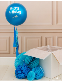 Синяя сфера "Happy birthday...!"