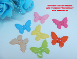 Пуговицы №181 - акриловые однотонные бабочки, размер 1,8х2,2см, смесь цветов, за 10шт - 20р