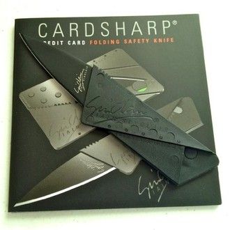 Уникальный складной нож-кредитка «CardSharp» напоминает кредитную карточку. сталь 8,1 см в упаковке с инструкцией