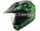 Шлем (мотард) MICHIRU MC 145 Splash Greenz, зеленый (Размер M)