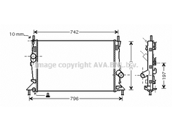 Радиатор охлаждения AVA основной для Форд Фокус 2 с кондиционером (1,4-2,0 бензин)