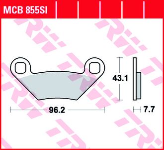 Тормозные колодки передние/задние TRW MCB855SI (FA475) для квадроциклов Polaris Sportsman 400/500/550/800/850/1000, Scrambler 850/1000, Forest 850/1000