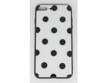 Защитная крышка iPhone 7 Plus, белая в черный горошек