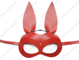 Кожаная маска Shy Bunny красный