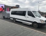 Микроавтобус Mersedes Sprinter на сплав с прицепом 3.5 х 1.5 метра