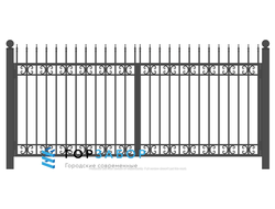 Распашные сварные ворота с элементами ковки KSZ15-27 для дачи
