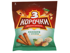 Сухарики &quot;3 корочки&quot; холодец с хреном, 40 гр