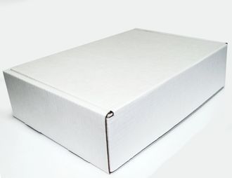 Коробка ПЛОТНАЯ Подарочная Без окна, 28*19*6 см, Белая (микрогофрокартон)