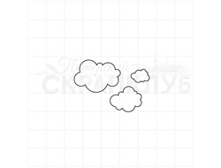 Штамп для скрапбукинга контурный с облаками для детских скрапальбомов и открыток