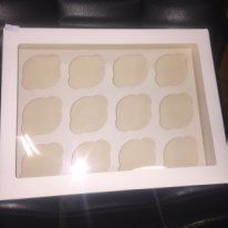 Коробка для капкейков (12шт) с окном белая 330*250*100
