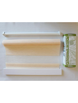 Zebra RM Linen, рулонные шторы день-ночь под натуральный лен в сборе