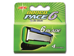 DORCO PACE6 4&#039;S, сменные кассеты с шестью лезвиями
