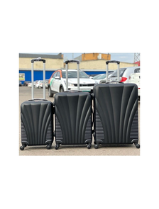 Комплект из 3х чемоданов ABS Olard ракушки S,M,L черный