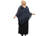 Нарядное  платье большого размера с легкой накидкой Арт. 2308 (Цвет темно-синий)  Размеры 58-84