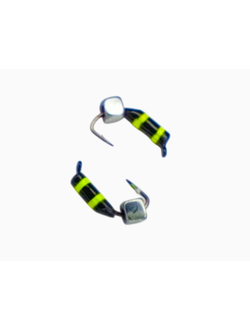 Мормышка вольфр. МАСТИВ  Безнасадка 2  пчёлка желтый, кубик, 0,4гр. (серебро) арт.235