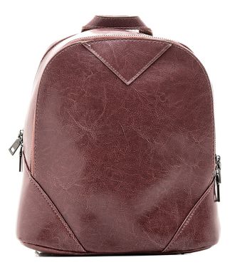 Кожаный женский рюкзак-трансформер Urban тёмно-розовый