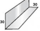 Планка угла внутр. белая 30*30*3000