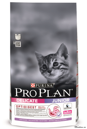 PRO PLAN Optidigest Delicate Junior Про План корм для котят с чувствительным пищеварением - индейка, 0,4 кг