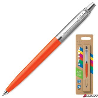 ТоварРучка шариковая PARKER «Jotter Orig Orange», корпус оранжевый, детали хром, блистер, синяя. 143860