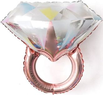 Фольгированный шар "Кольцо с брилиантом"розовое золото