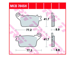 Тормозные колодки TRW MCB784SH для Honda // Kawasaki // Suzuki // Yamaha (Sinter Street SH)