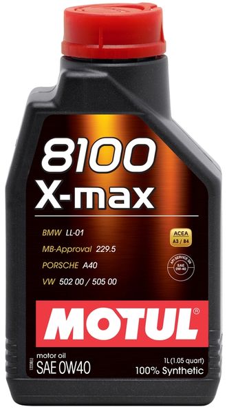 Масло моторное MOTUL 8100 X-MAX 0W-40 синтетическое 1 л. NISSAN, JAGUAR, LAND-ROVER, FORD