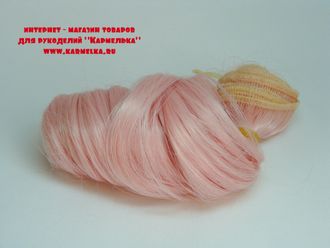 Волосы №2-11 локоны, длина волос 15см, длина тресса около 1м, цвет розовый - 160р/шт