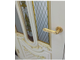 Межкомнатная дверь "Александрия-2" эмаль слоновая кость с патиной золото (стекло)
