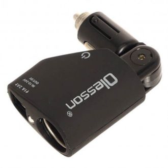 Разветвитель прикуривателя без провода поворотный, 2 выхода USB Olesson 1351 (гарантия 14 дней)