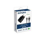 EXPLOYD EX-Z-464 Сетевое ЗУ microUSB 2.1А+1А 2хUSB Classic чёрный