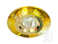 Светильник JCDR G5.3 стекло 8160 круг с гранями золото