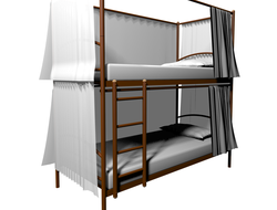 Кровать двухъярусная МилСон Хостел Duo со шторками с трех сторон