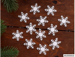 Новогодний набор для декора «Снежинки» на клеевой основе 12 шт
