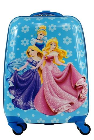 Детский чемодан на 4 колесах Принцессы Дисней / Disney Princess blue (Три 3 принцессы) - 5