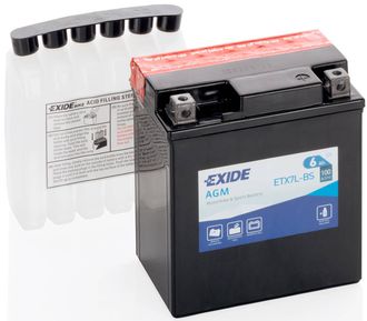 Аккумулятор EXIDE ETX7L-BS (507 18; 12N7-3A; 12N7-4B)