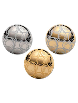 круглые магнитные клипсы с рисунком из завитков. Производство Россия. 3 цвета