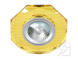 Светильник JCDR G5.3 стекло 8020 многогранник золото-полосы