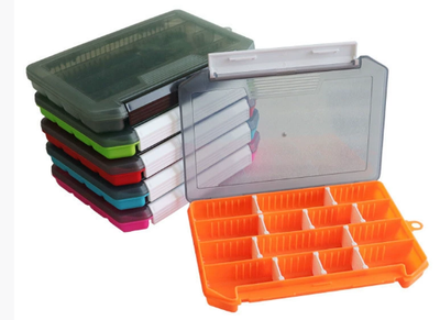 Коробка 20х14х3см (4отделений /10разделителей), цвет синий