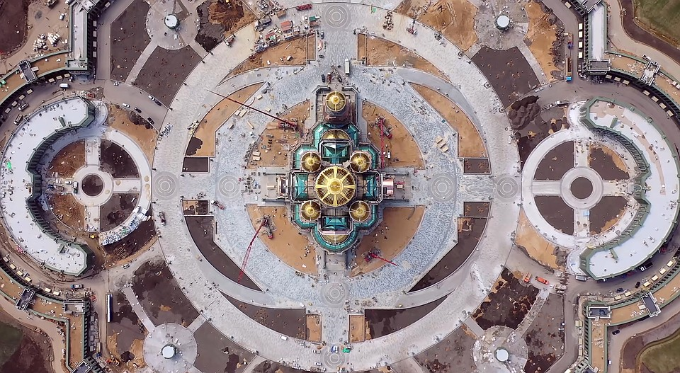 Храм с высоты. Снимок с видео пресс-службы Министерства обороны Российской Федерации