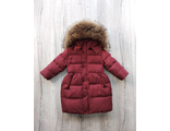 М. 499 Пальто удлиненное Moncler бордовое (92)