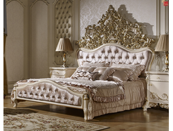 Кровать "Империал" (Цвет: Гриджио Перлато+ Золото)