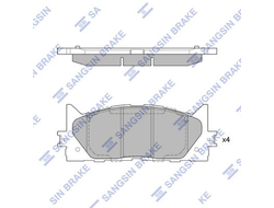 Колодки тормозные передние SANGSIN BRAKE SP2080 TOYOTA CAMRY