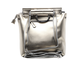 Кожаный женский рюкзак-трансформер серебристый