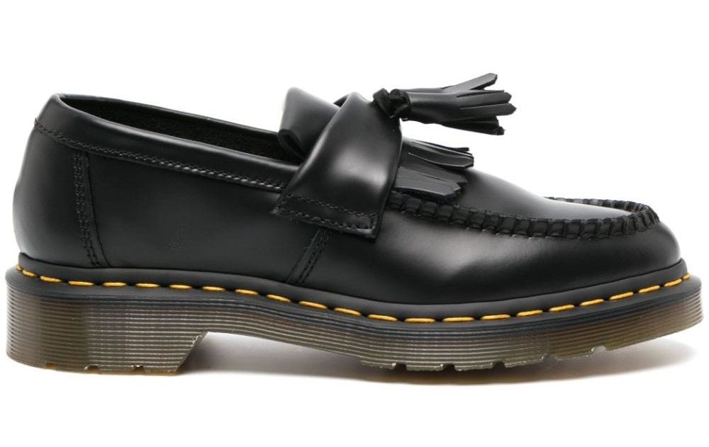 Dr. Martens Adrian Yellow Stitch Leather Tassel Loafers