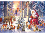 Алмазная картина (мозаика) &quot;Рождество в лесу&quot; 40*50 см